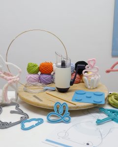 Complete Tricotin Starter Kit with Prym tricotin knitter, shaping frames, yarns, and accessories to start creating with the tricotin and FiloForma&reg; techniques.