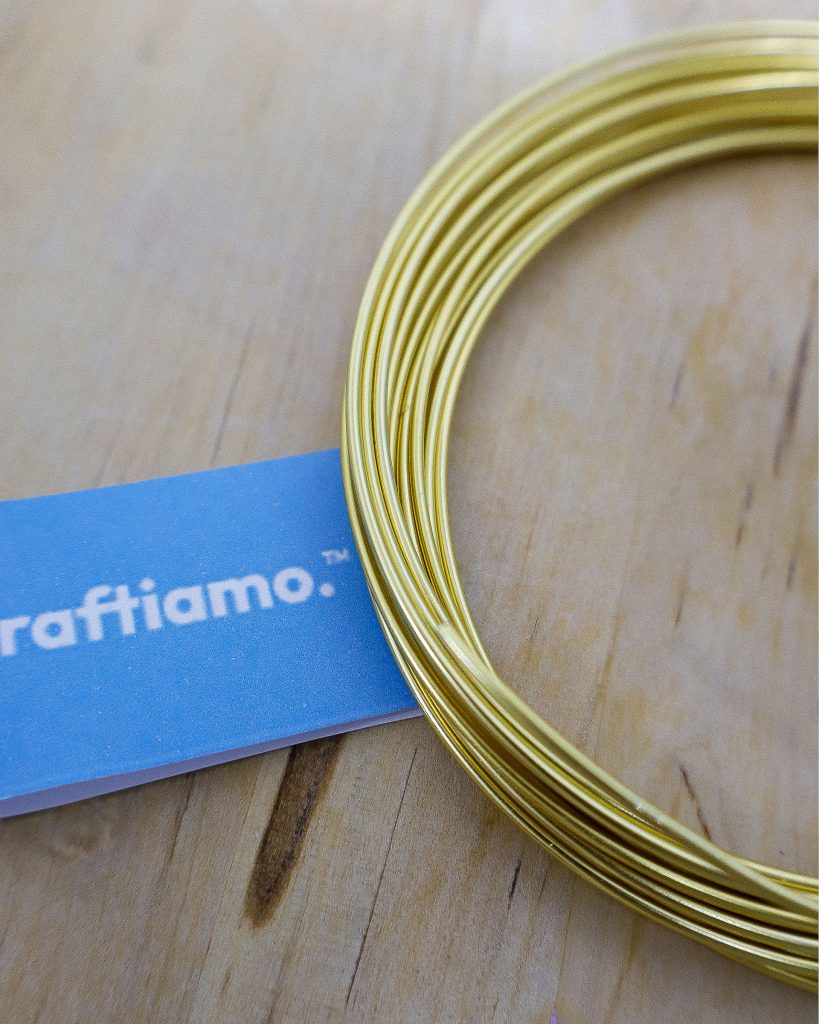Filo di Alluminio semi-rigido Oro 2mm per Tricotin - 3 metri