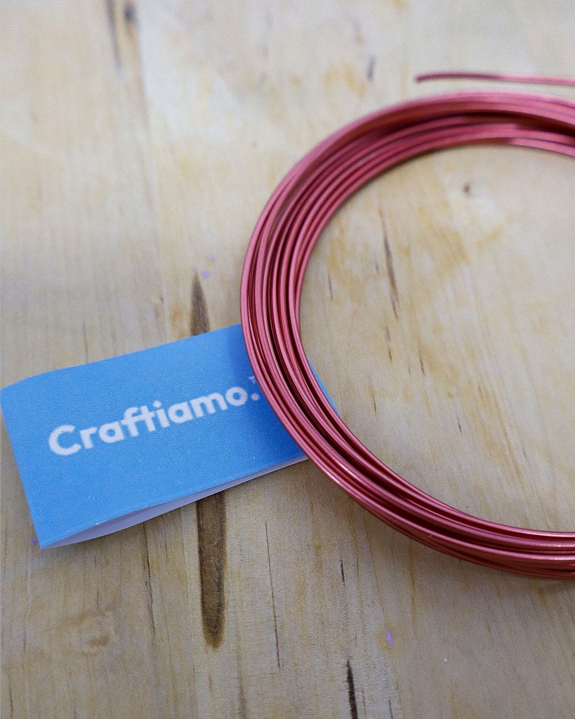 Filo di Alluminio semi-rigido rosso 2mm per Tricotin - 3 metri