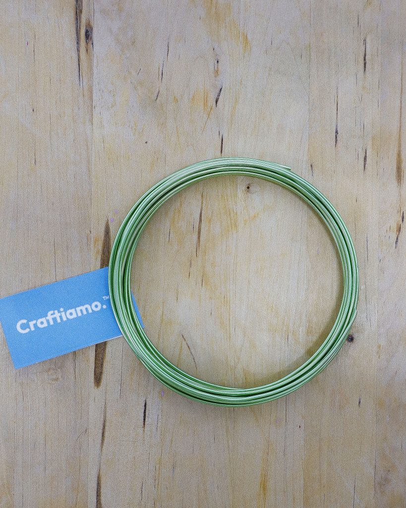 Filo di Alluminio semi-rigido verde 2mm per Tricotin - 3 metri