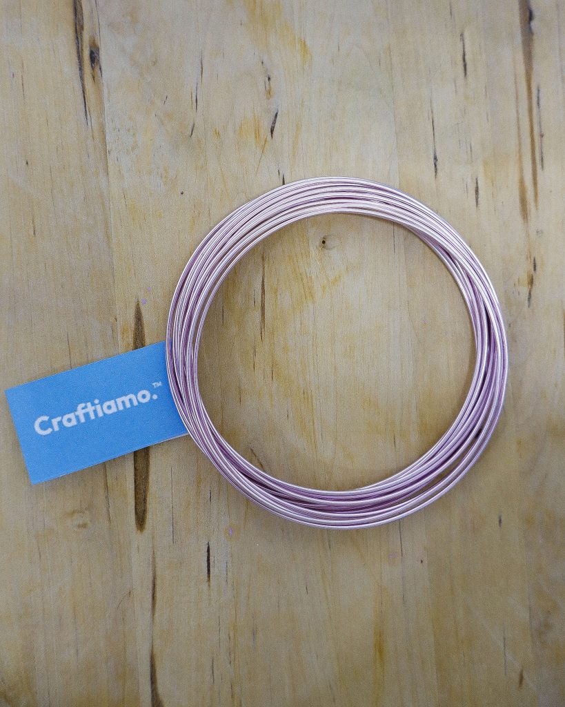 Filo di Alluminio semi-rigido Rosa 2mm per Tricotin - 3 metri